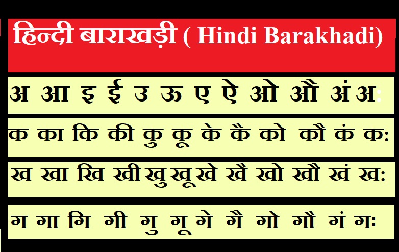 Hindi Barakhadi | हिंदी बारहखड़ी | क से ज्ञ तक बारहखड़ी